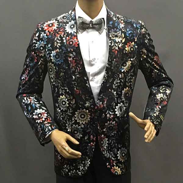 Formal Jacket black with colored flowers