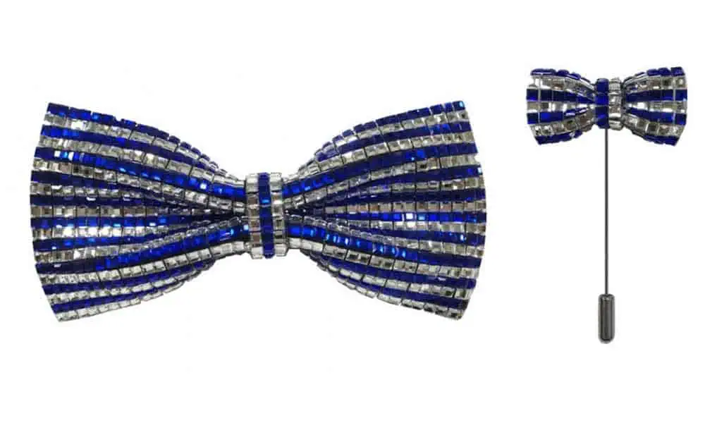 Bow Tie with lapel pin - Blue