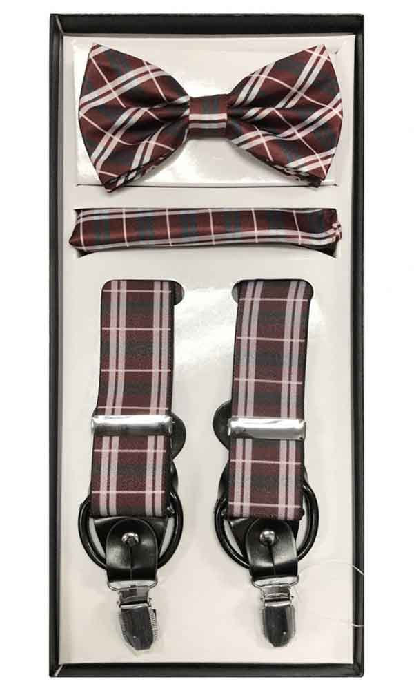 Suspender Set - Burgundy
