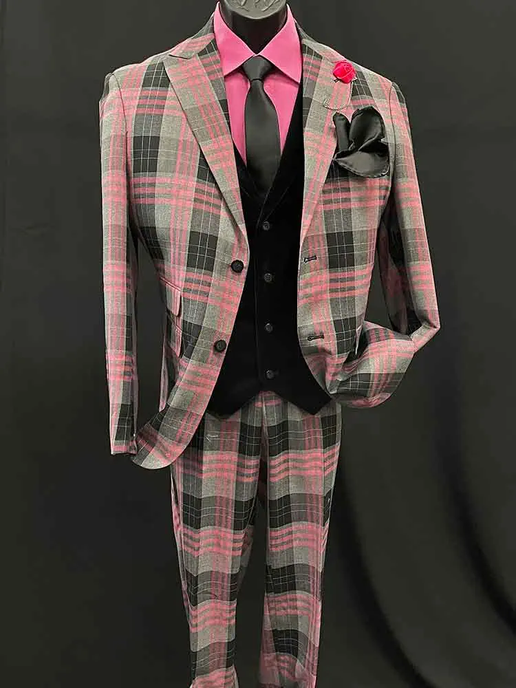 Pink & Black 3-Piece Suit