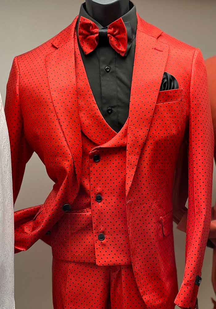 Men In Style Orlando Red 3-piece suit