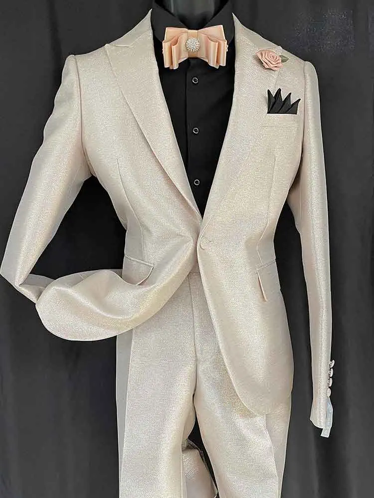 2-pc Champagne suit - Men In Style Orlando