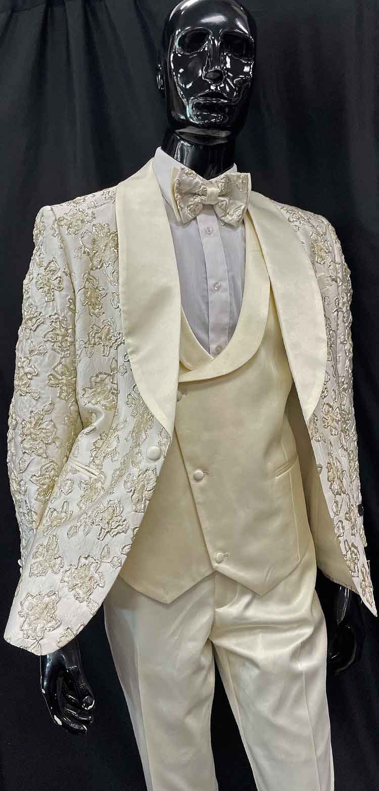 3-pc Cream suit - Men In Style Orlando