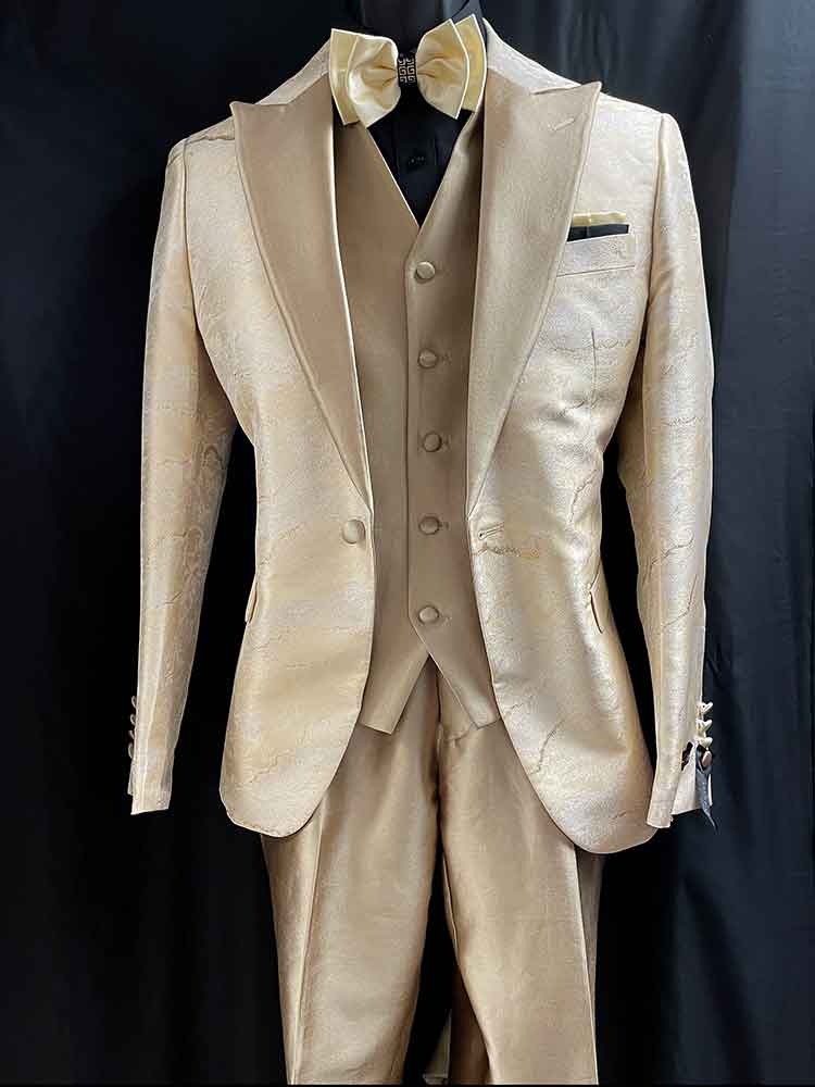 3-pc gold suit - Men In Style Orlando